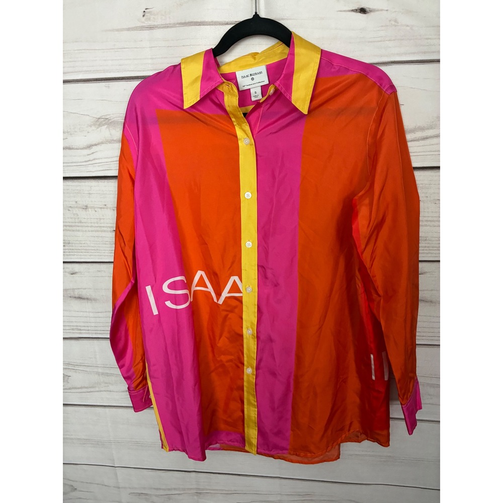 Isaac Mizrahi Target 20th Anniversary Colorblock Graphic Shirt Pink Orange Small